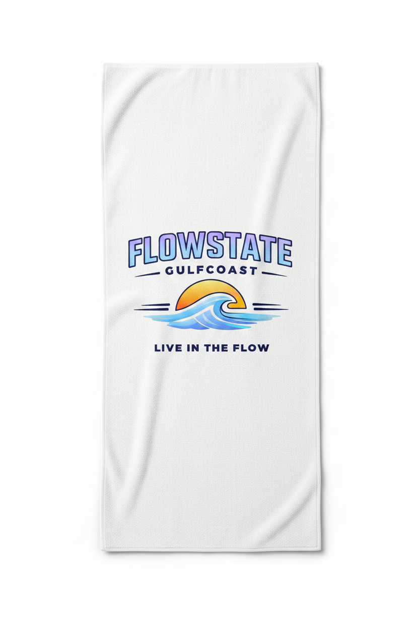 Beach Flow Coastal Towel - Vertical Mockup